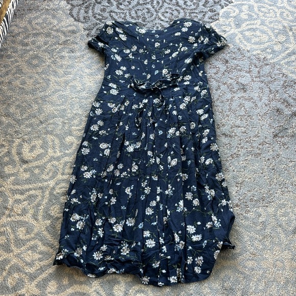 Vintage Cristin Stevens Floral Button Down Dress Navy Medium - Picture 7 of 7